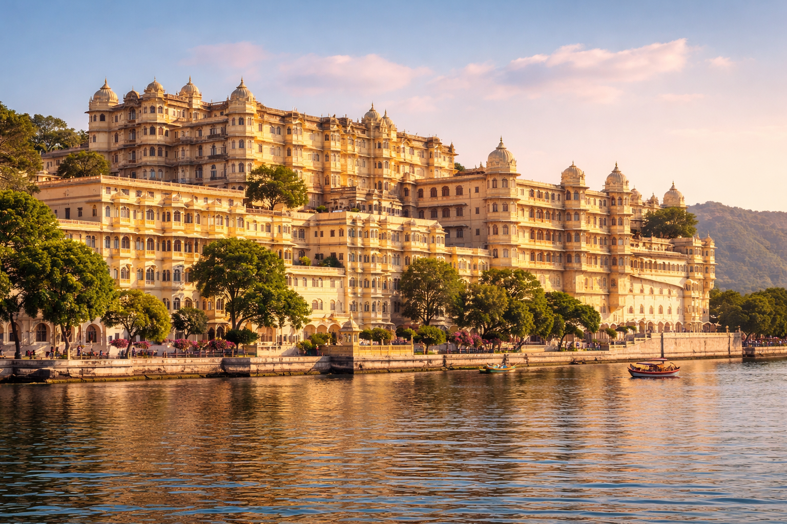 City Palace Udaipur view from Lake Pichola